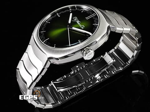 H.MOSER &amp; CIE 亨利慕時 STREAMLINER 疾速者系列 6200-1200 不鏽鋼鍊帶款&nbsp;Matrix Green 極光綠煙燻面盤&nbsp;2021年保單 台灣公司貨 自動上鍊 40mm