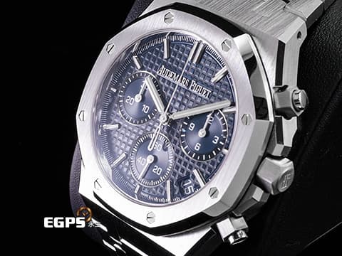 Audemars Piguet 愛彼 AP錶 Royal Oak 皇家橡樹系列 不鏽鋼鍊帶款 26240ST.OO.1320ST.05 飛返計時功能  獨特深邃雲夜藍 雲夜藍色調面盤 2024年保卡&nbsp;自動上鍊&nbsp;41mm