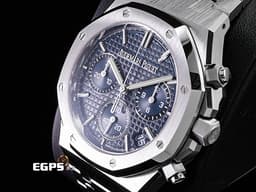 Audemars Piguet 愛彼 AP錶 Royal Oak 皇家橡樹系列 不鏽鋼鍊帶款 26240ST.OO.1320ST.05 飛返計時功能 <font color="#0080FF"> 獨特深邃雲夜藍 雲夜藍色調面盤 </font><font color="#FF0000">2024年保卡</font>&nbsp;自動上鍊&nbsp;41mm