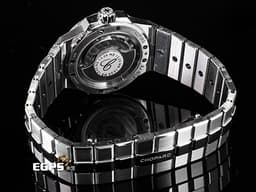 CHOPARD 蕭邦 ALPINE EAGLE 33 雪山傲翼系列 298617-3002 不銹鋼材質 <font color="#00ffff">藍色拉絲紋面盤</font> <font color="#ffff00">原廠鑲嵌鑽石錶圈</font> <font color="#FF0000">2026年保單</font>&nbsp;自動上鍊 33mm