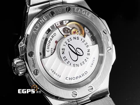 CHOPARD 蕭邦 ALPINE EAGLE 33 雪山傲翼系列 298617-3002 不銹鋼材質 藍色拉絲紋面盤 原廠鑲嵌鑽石錶圈 2026年保單&nbsp;自動上鍊 33mm