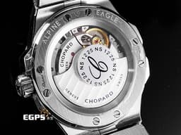 CHOPARD 蕭邦 ALPINE EAGLE 33 雪山傲翼系列 298617-3002 不銹鋼材質 <font color="#00ffff">藍色拉絲紋面盤</font> <font color="#ffff00">原廠鑲嵌鑽石錶圈</font> <font color="#FF0000">2026年保單</font>&nbsp;自動上鍊 33mm