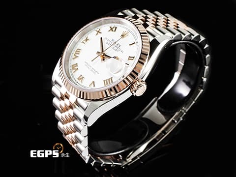 ROLEX 勞力士 Datejust 36 蠔式日誌型 126231 白色面盤搭配玫瑰金羅馬數字時標 DJ36 永恒玫瑰金 半金款  2026年保卡 紀念型（Jubilee）五銖錶帶 自動上鍊 36mm