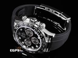 ROLEX 勞力士 Daytona 126519LN 迪通拿 計時碼表 18K白金材質 膠帶款 <font color="#FF0000"> 2025年保卡</font> <font color="#ff00ff"> 原鑲鑽石時標 黑色熊貓面盤&nbsp;</font><span style="color: rgb(5, 240, 240);">新款Rolex Glidelock延展系統摺疊帶扣</span>&nbsp;自動上鏈 40mm