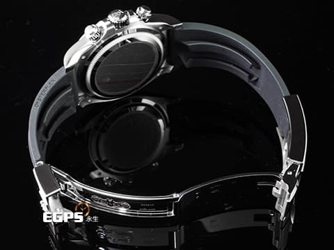 ROLEX 勞力士 Daytona 126519LN 迪通拿 計時碼表 18K白金材質 膠帶款  2025年保卡  原鑲鑽石時標 黑色熊貓面盤&nbsp;新款Rolex Glidelock延展系統摺疊帶扣&nbsp;自動上鏈 40mm