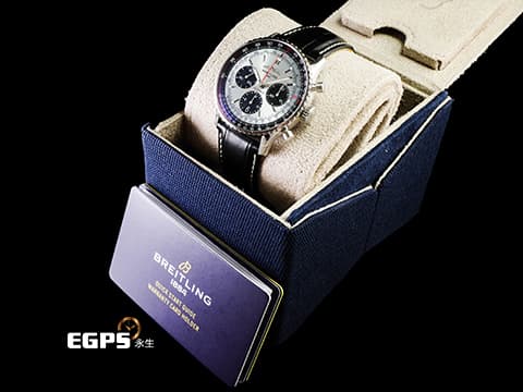 BREITLING 百年靈 Navitimer B01 Chronograph 41 航空計時 AB0139 AB0139241C2P1 不鏽鋼材質 計時碼表 最新款 冰藍色熊貓面盤 2025年保單 經典環形飛行滑尺 百年靈自製01機芯 自動上鍊 41mm