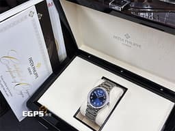 PATEK PHILIPPE 百達翡麗 PP錶 Twenty~4 7300/1200A-001  <font color=#4169e1>藍色日輝紋面盤</font> 不鏽鋼材質 <font color=#FF0000> 新式摺疊帶扣 2025年保單 原鑲鑽錶</font> 自動上鍊 36mm