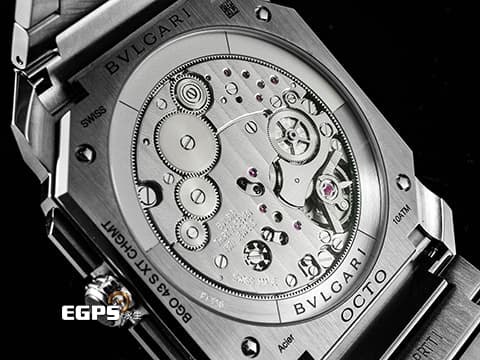 BVLGARI 寶格麗 Octo Finissimo Chronograph GMT 不鏽鋼材質 103661 兩地時間 計時碼錶 銀色垂直髮絲紋面盤 鍍銠時標 超薄 2024年保單 自動上鍊 43mm
