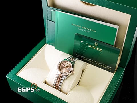 ROLEX 勞力士 DateJust 278241 18K玫瑰金材質 半金款  玫瑰金羅馬時標、面盤 2024年新式保卡 紀念型錶帶 自動上鍊 31mm