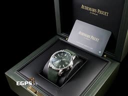 Audemars Piguet 愛彼 AP錶 CODE 11.59系列 15210ST.OO.A056KB.01 <font color=#63c522>綠色同心圓漣漪紋飾面盤 綠色橡膠覆層錶帶</font> <font color=#FF0000> 2023年保單 </font> 自動上鍊 41mm