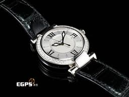 CHOPARD 蕭邦 Imperiale系列 388532-3001 不鏽鋼材質 388532 <font color=#cadff0>銀色雕刻刺繡圖案面盤 精鑲鑲鑽錶圈</font> <font color=#c593e3>錶冠鑲嵌一顆凸圓形紫水晶</font> 石英機芯 36mm