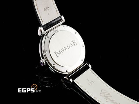 CHOPARD 蕭邦 Imperiale系列 388532-3003 不鏽鋼材質 388532 銀色雕刻刺繡圖案面盤 原廠鑲鑽錶圈 錶冠鑲嵌一顆凸圓形紫水晶（重約0.10克拉） 2024年保單 石英機芯 36mm