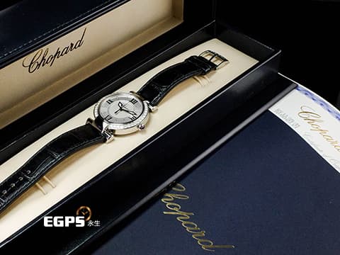 CHOPARD 蕭邦 Imperiale系列 388532-3003 不鏽鋼材質 388532 銀色雕刻刺繡圖案面盤 原廠鑲鑽錶圈 錶冠鑲嵌一顆凸圓形紫水晶（重約0.10克拉） 2024年保單 石英機芯 36mm