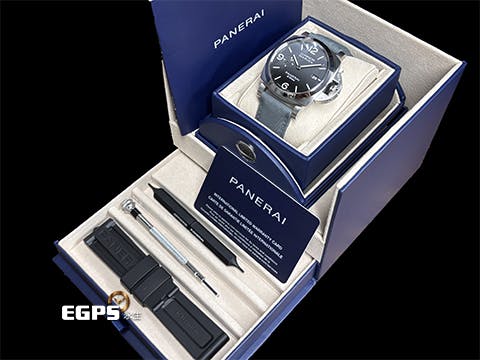 PANERAI 沛納海 Luminor Marina Grigio Roccia PAM1358 黑灰色漸層面盤 三日鍊 小秒針 PAM01358 不鏽鋼 2024年保單 附原廠橡膠錶帶 自動上鍊 44mm