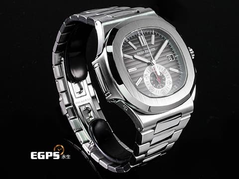 Patek philippe 百達翡麗 PP Nautilus 鸚鵡螺 金鷹 不鏽鋼材質 5980/1A-001&nbsp;漸層黑灰色橫條紋面盤 自動上鍊 40.5mm