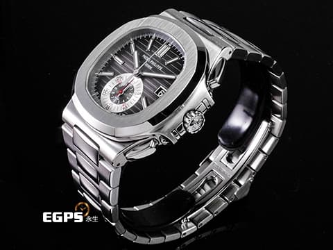 Patek philippe 百達翡麗 PP Nautilus 鸚鵡螺 金鷹 不鏽鋼材質 5980/1A-001&nbsp;漸層黑灰色橫條紋面盤 自動上鍊 40.5mm