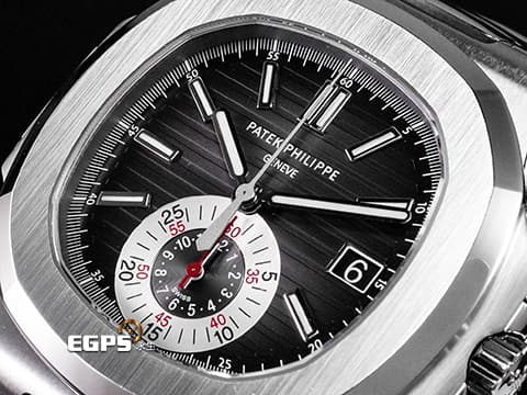 Patek philippe 百達翡麗 PP Nautilus 鸚鵡螺 金鷹 不鏽鋼材質 5980/1A-001&nbsp;漸層黑灰色橫條紋面盤 自動上鍊 40.5mm