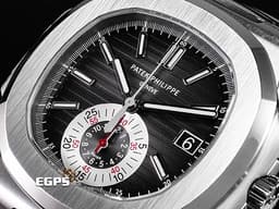 Patek philippe 百達翡麗 PP Nautilus 鸚鵡螺 金鷹 不鏽鋼材質 5980/1A-001&nbsp;<font color="#0582f5">漸層黑灰色橫條紋面盤</font> 自動上鍊 40.5mm