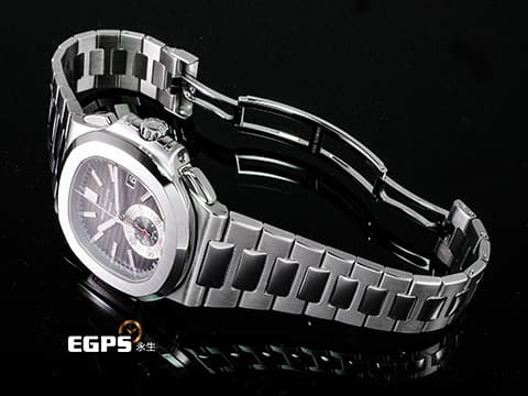 Patek philippe 百達翡麗 PP Nautilus 鸚鵡螺 金鷹 不鏽鋼材質 5980/1A-001&nbsp;漸層黑灰色橫條紋面盤 自動上鍊 40.5mm