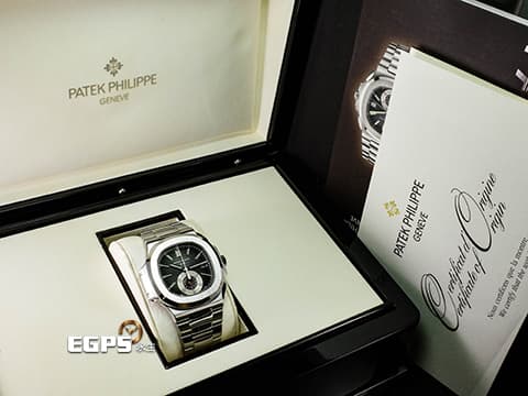 Patek philippe 百達翡麗 PP Nautilus 鸚鵡螺 金鷹 不鏽鋼材質 5980/1A-001&nbsp;漸層黑灰色橫條紋面盤 自動上鍊 40.5mm
