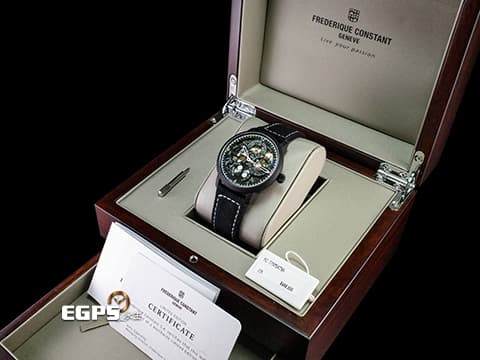 Frederique Constant 康斯登 SLIMLINE 不銹鋼碳灰色DLC類鑽碳鍍層材質 FC-775PS4TS6  自製機芯萬年曆 PETER SPEAKE 限量版 全球限量35只 2024年保單  自動上鍊 42mm