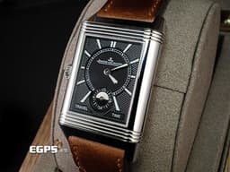 Jaeger Le-Coultre 積家 JLC Reverso Classic Duoface 翻轉系列 Q3848422 兩地時間 日夜顯示 小秒針 <font color=#FFD306>積家錶最具代表系列腕錶 品味人士首選</font> 不鏽鋼 <font color=#FF0000>2021保單</font> 手上鍊 47x28.3mm