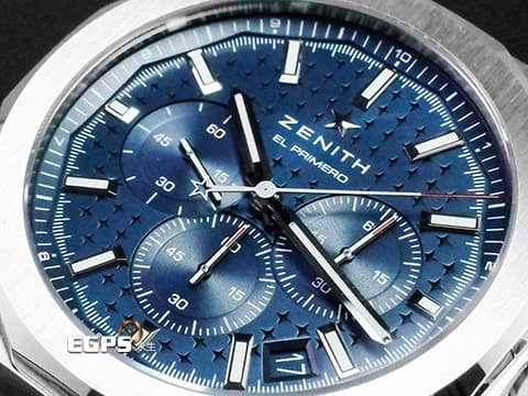 ZENITH 真力時 DEFY Skyline 碟飛 天際線 03.9500.3600/51.I001&nbsp;藍色四芒星飾太陽紋面盤&nbsp;高振頻 1/10秒 計時碼表 不鏽鋼材質&nbsp;2024年台灣公司貨 新式錶帶快拆設計 附原廠藍色橡膠錶帶  自動上鍊 42mm