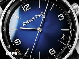 Audemars Piguet AP 愛彼 AP錶 CODE 11.59系列 15210BC.OO.A002KB.01 18K白金材質 <font color="#0000E3">煙燻藍色太陽紋亮漆面盤</font> 15210  <font color="#FF0000">2023年保卡</font> 自動上鍊 41mm