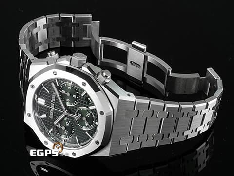 Audemars Piguet 愛彼 AP錶 Royal Oak 皇家橡樹系列 不鏽鋼材質&nbsp;26240ST.OO.1320ST.08 軍綠色「Grande Tapisserie」大型格紋錶面 2024年保卡&nbsp;自動上鍊 41mm