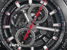 TAG HEUER 豪雅 Carrera Heuer-01 卡萊拉系列 CAR2A1Z.FT6044 黑色陶瓷圈 鏤空面盤 計時碼錶 <font color="#FF0000">2018年保單 台灣公司貨</font> 自動上鍊 45mm