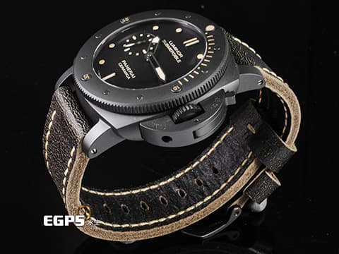 PANERAI 沛納海 Luminor Submersible 1950 3 Days PAM00508 PAM508 黑色陶瓷材質 菸草色時標及指針  2015年保單 限量編號證書 限量1000支 經典47mm大錶徑  自動上鍊 47mm