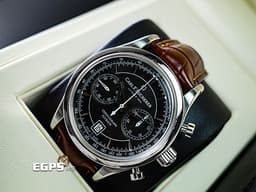 Carl F. Bucherer 寶齊萊 Manero 馬利龍系列 00.10919.08.33.01 不鏽鋼材質 <font color=#fdd684>自製天文台認證機芯 飛返計時碼表 古典優雅氣質黑面盤搭配鱷魚皮錶帶</font> <font color=#ff0000>2022年保卡 台灣公司貨 附原廠全新鏈帶 </font> 自動上鍊 43mm