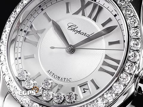 CHOPARD 蕭邦 Happy Sport 快樂鑽 278559-3004 不鏽鋼材質 原廠7顆圓形跑鑽 原廠鑲嵌鑽石錶圈 2025年保單 自動上鍊 36mm