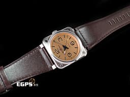 Bell &amp; Ross 柏萊士 Instrument系列 BR03-A Copper <font color="#FFA488">電鍍金銅紅棕色面盤 鮭魚面</font> 大三針 <font color="#2828FF">藍鋼指針</font> BR03A-GB-ST/SCA 不鏽鋼 <font color="#FF0000">2024年保單</font> 自動上鍊 41mm