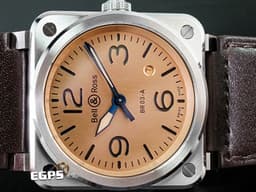 Bell & Ross 柏萊士 Instrument系列 BR03-A Copper <font color=#FFA488>電鍍金銅紅棕色面盤 鮭魚面</font> 大三針 <font color=#2828FF>藍鋼指針</font> BR03A-GB-ST/SCA 不鏽鋼 <font color=#FF0000>2024年保單</font> 自動上鍊 41mm