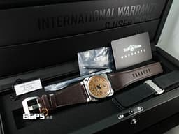Bell &amp; Ross 柏萊士 Instrument系列 BR03-A Copper <font color="#FFA488">電鍍金銅紅棕色面盤 鮭魚面</font> 大三針 <font color="#2828FF">藍鋼指針</font> BR03A-GB-ST/SCA 不鏽鋼 <font color="#FF0000">2024年保單</font> 自動上鍊 41mm
