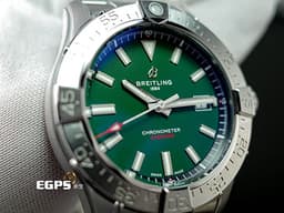 BREITLING 百年靈 Avenger 復仇者系列 A17328101L1A1 不鏽鋼材質 <font color=#00ff00>綠色面盤</font>  <font color=#FF0000>2024年保卡 </font> 自動上鍊 42mm