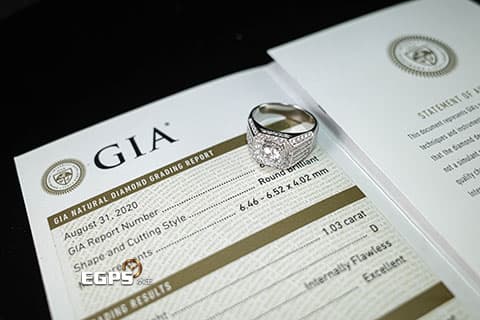 天然鑽石  GIA 1.03CT D/IF 鑽石戒指 鑽戒 造型戒指 豪華男戒 GIA鑽戒 白K金 豪華配鑽