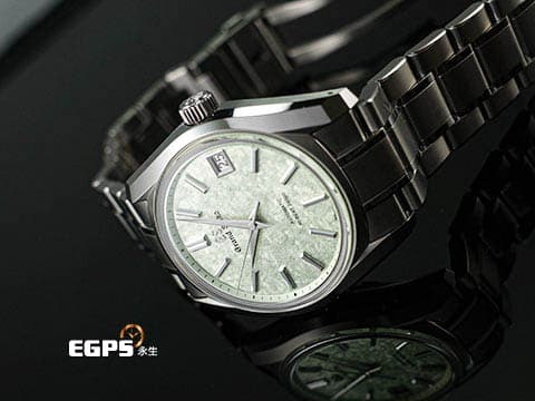 GRAND SEIKO 特級精工 GS 精工 Heritage Collection系列 SBGH343 Hi-Beat 36000 高振頻 錶盤設計源自 二十四節氣「清明」，此時萌發的櫻花新葉，淺粉色的櫻花花瓣間，新葉在陽光下閃爍著清新的淺綠色光芒 白鈦材質 2024年保單 自動上鍊 38mm