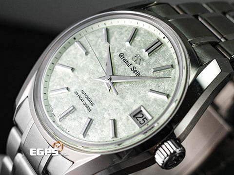 GRAND SEIKO 特級精工 GS 精工 Heritage Collection系列 SBGH343 Hi-Beat 36000 高振頻 錶盤設計源自 二十四節氣「清明」，此時萌發的櫻花新葉，淺粉色的櫻花花瓣間，新葉在陽光下閃爍著清新的淺綠色光芒 白鈦材質 2024年保單 自動上鍊 38mm