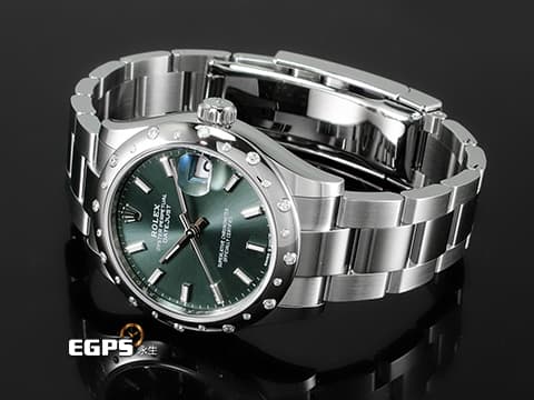 ROLEX 勞力士 Datejust 278344 RBR  薄荷綠色面盤   2024年 新式保卡 原廠雪花鑲鑽錶圈  自動上鍊 31mm