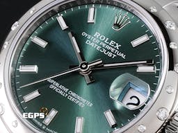 ROLEX 勞力士 Datejust 278344 RBR <font color=#28FF28> 薄荷綠色面盤 </font>  <font color=#FF0000>2024年 新式保卡 原廠雪花鑲鑽錶圈 </font> 自動上鍊 31mm