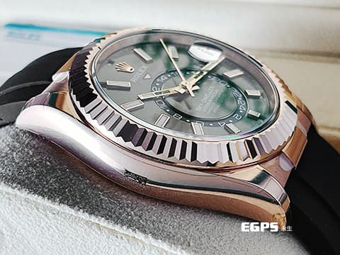 ROLEX 勞力士 Sky-Dweller 336235 蠔式 天行者 沙羅裝置 年曆錶 18K玫瑰金材質 自動上鏈 2023年最新款 Oysterflex橡膠錶帶 2024年新式綠卡  石板灰色錶面     此錶歡迎各路錶友以PP、AP、勞力士 來店交換，本店將以最高價評估～42mm