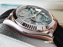 ROLEX 勞力士 Sky-Dweller 336235 蠔式 天行者 沙羅裝置 年曆錶 18K玫瑰金材質 自動上鏈 <font color=#FF0000>2023年最新款 Oysterflex橡膠錶帶 2024年新式綠卡 <font color=#d6d6d6> 石板灰色錶面 </font>  </font> <font color=#FFFF33> 此錶歡迎各路錶友以PP、AP、勞力士 來店交換，本店將以最高價評估～</font>42mm