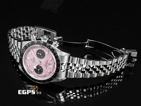TUDOR 帝舵 Heritage Black Bay Chrono 碧灣 79360N-0019 計時碼錶 最熱門、最具話題性 粉紅熊貓面盤 周杰倫、貝克漢代言款&nbsp;不鏽鋼材質&nbsp;2025年保卡 搭配最新快速調節「T-fit」折疊扣 自動上鍊 41mm
