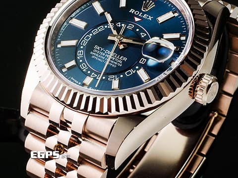 ROLEX 勞力士 Sky-Dweller 336935 天行者 玫瑰K金材質外圈 年曆錶  最新款 藍綠色面天行者336935 Cal.9002機芯 紀念型（Jubilee）錶帶 2024年單 保有部分原廠膠膜 自動上鍊 42mm