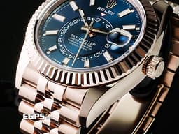 ROLEX 勞力士 Sky-Dweller 336935 天行者 玫瑰K金材質外圈 年曆錶 <font color=#ff0000> <font color=#46afc8>最新款 藍綠色面天行者336935 Cal.9002機芯</font> 紀念型（Jubilee）錶帶 2024年單 保有部分原廠膠膜</font> 自動上鍊 42mm