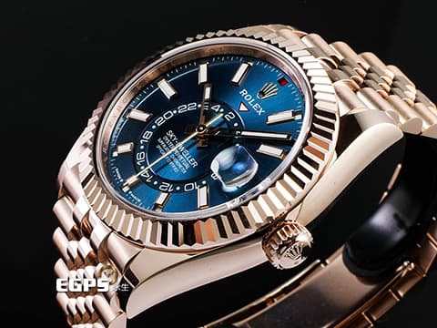 ROLEX 勞力士 Sky-Dweller 336935 天行者 玫瑰K金材質外圈 年曆錶  最新款 藍綠色面天行者336935 Cal.9002機芯 紀念型（Jubilee）錶帶 2024年單 保有部分原廠膠膜 自動上鍊 42mm