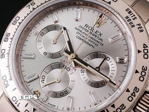 ROLEX 勞力士  Cosmograph Daytona 宇宙計時型 迪通拿 116505A 計時碼表 永恆玫瑰金&nbsp;停產絕版款式 日亮金色面盤 原廠鑲嵌方形鑽石時標&nbsp;2019年保卡&nbsp;自動上鍊 40mm