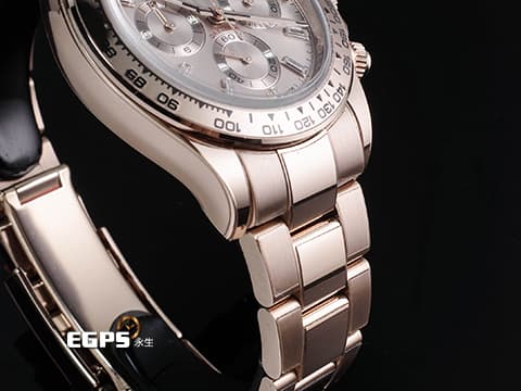 ROLEX 勞力士  Cosmograph Daytona 宇宙計時型 迪通拿 116505A 計時碼表 永恆玫瑰金&nbsp;停產絕版款式 日亮金色面盤 原廠鑲嵌方形鑽石時標&nbsp;2019年保卡&nbsp;自動上鍊 40mm